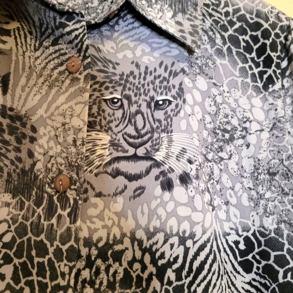 Alfred Dunner Women Leopard Print Blouse Size 8P - Picture 4 of 5